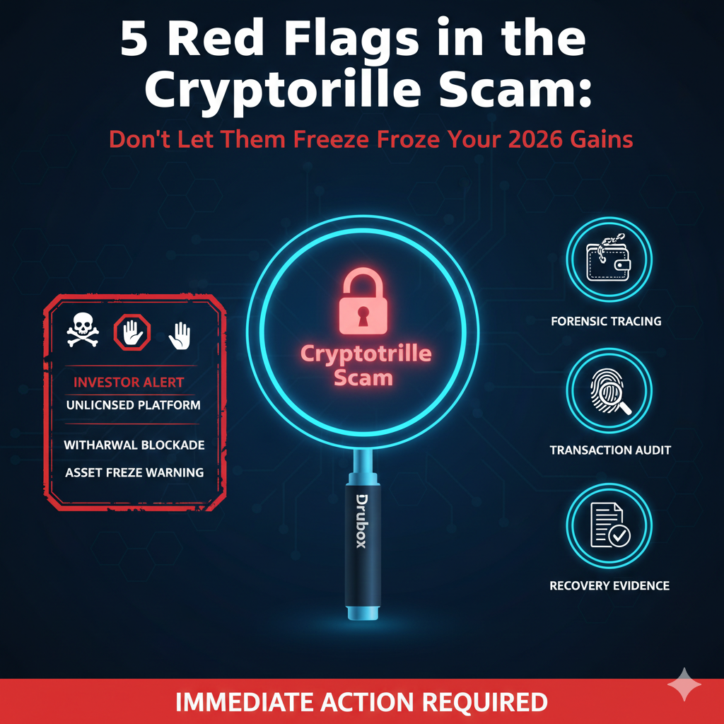 Cryptotrille Scam Investigation: Exposed DeFi Staking Fraud 10 Forensic blockchain tracing diagram exposing the DeFi staking extortion mechanics of a cryptotrille scam investigation