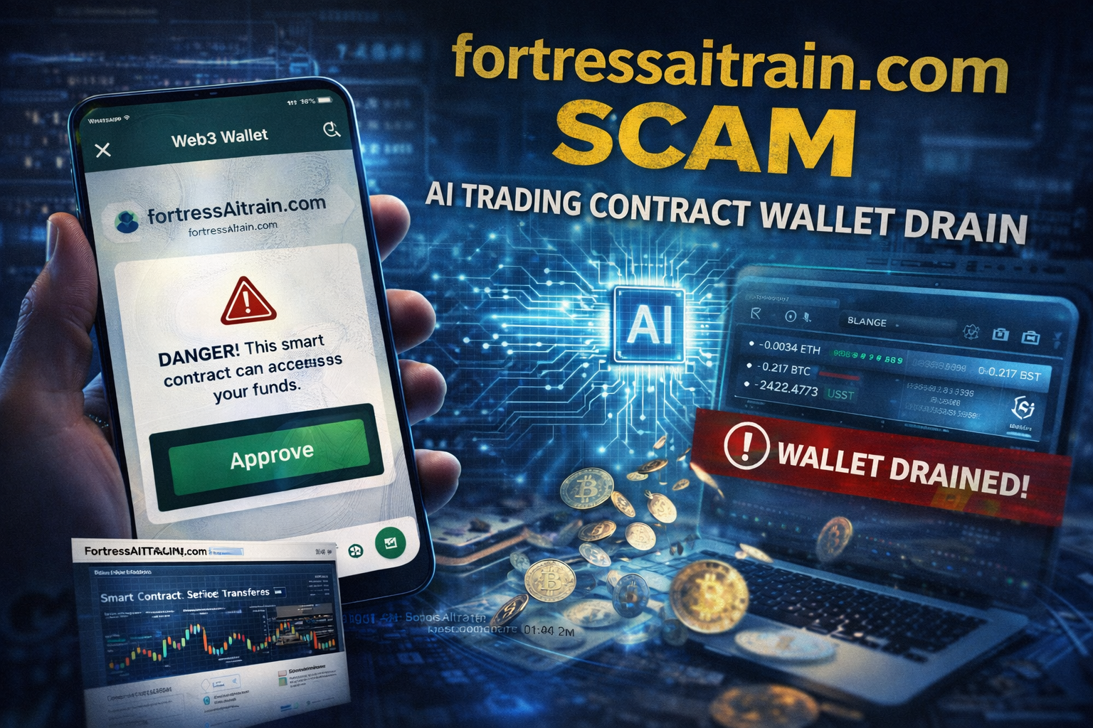 Fortressaitrain com scam: Exposed Algorithmic Trading Fraud 2 Forensic blockchain tracing diagram exposing the algorithmic trading simulation of the fortressaitrain.com scam