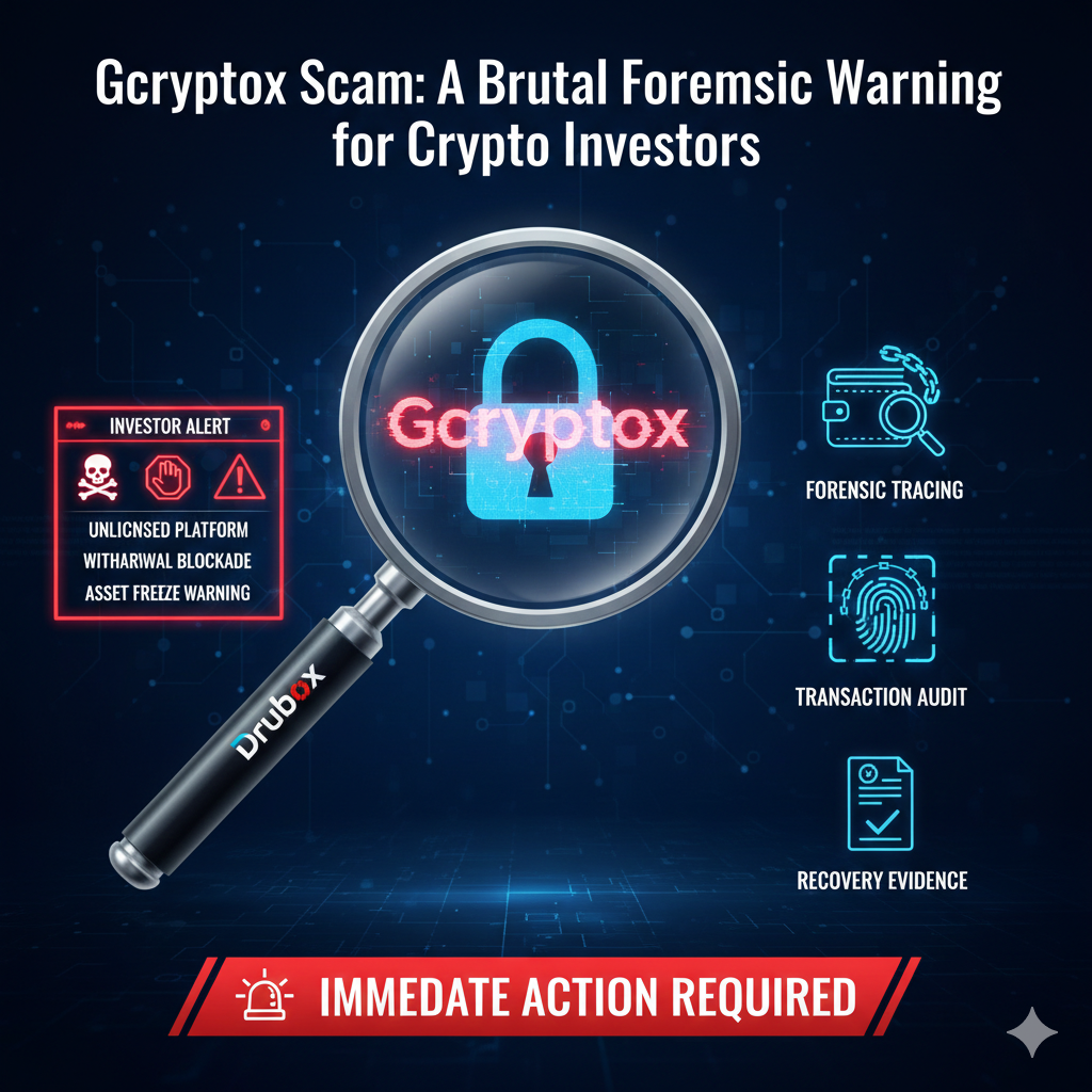 Gcryptox Scam Investigation: Exposed Fake Exchange Fraud 3 Forensic blockchain tracing diagram exposing the VIP account extortion mechanics of a gcryptox scam investigation