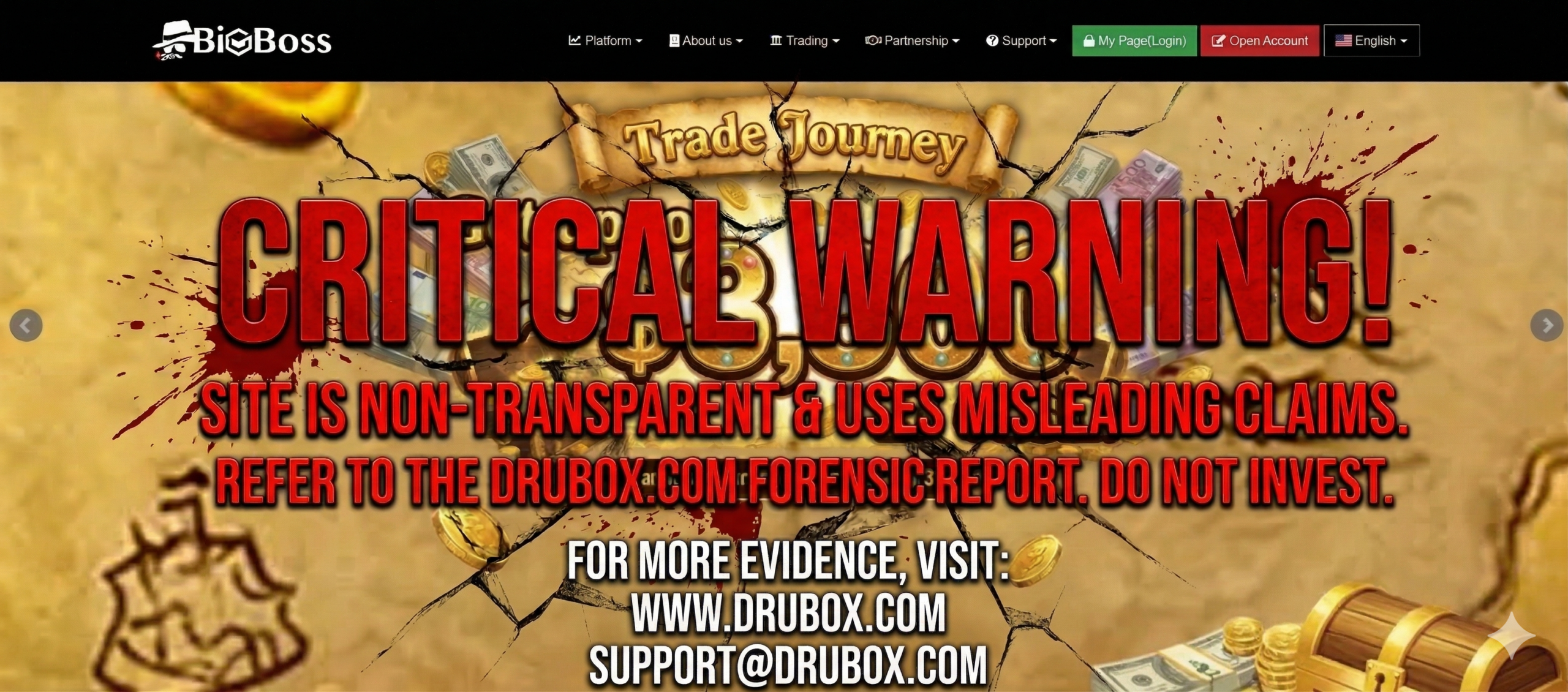Forensic diagram outlining the synthetic slippage mechanics and withdrawal restrictions utilized in the BigBoss-Financial.com scam.