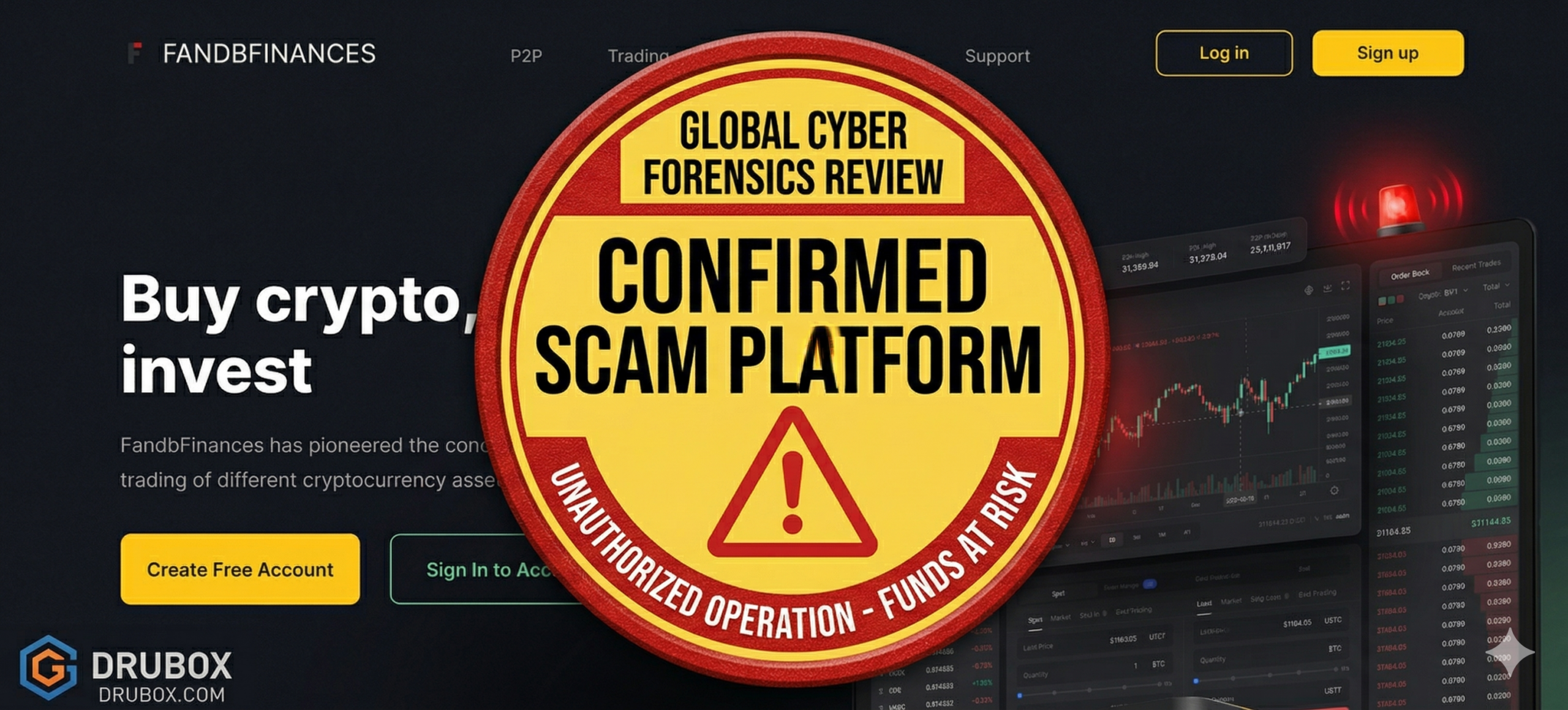 Forensic flow diagram illustrating the mechanics of the Fandbfinances scam, showing how syndicates use simulated profits to extort users with fake withdrawal taxes.