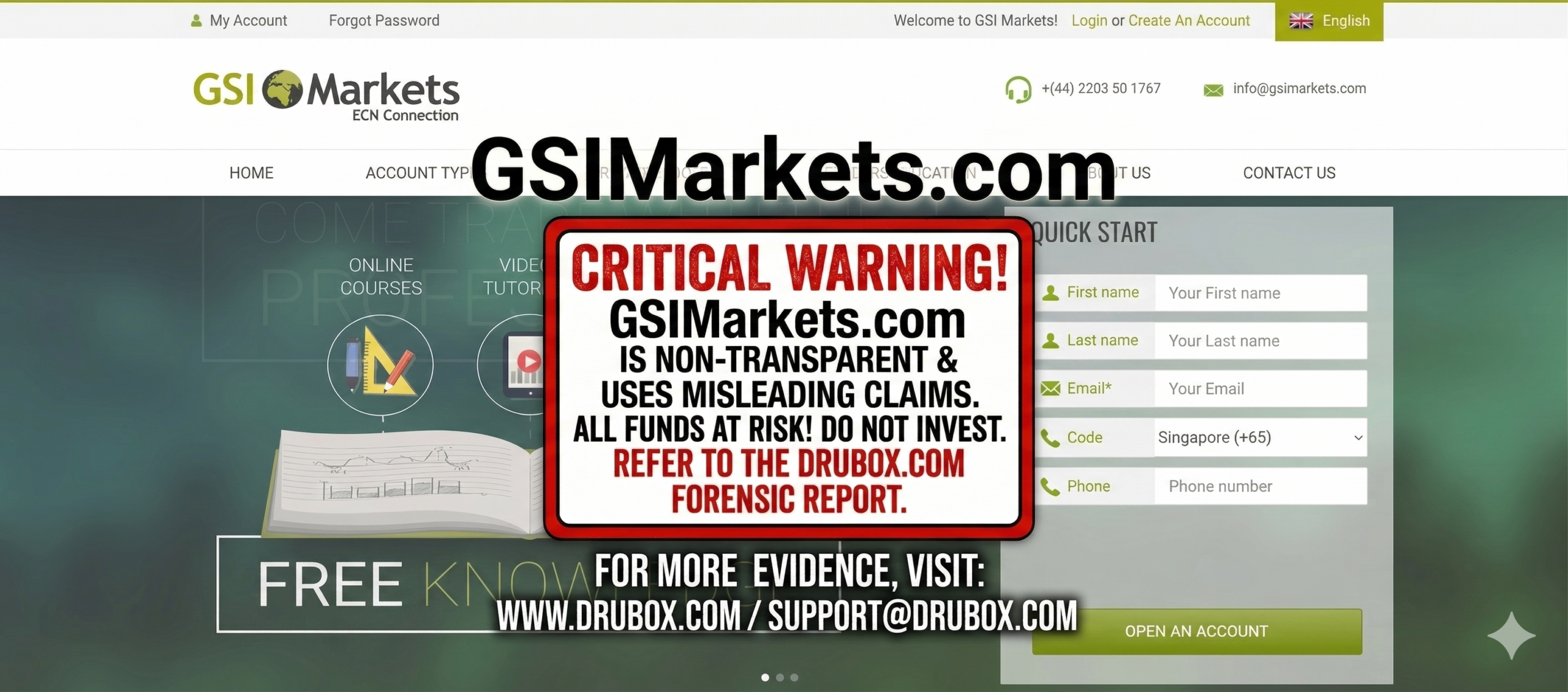 Forensic diagram outlining the simulated trading dashboard and withdrawal freeze mechanics utilized in the GSIMarkets.com scam.