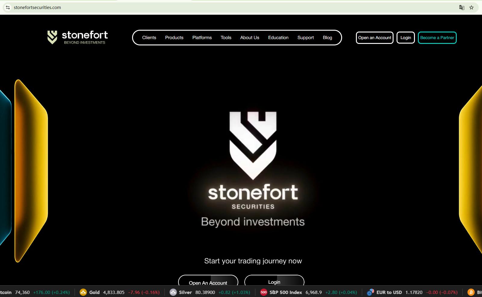Forensic architectural diagram exposing Stonefort's simulated institutional trading interface and unhosted wallet routing.