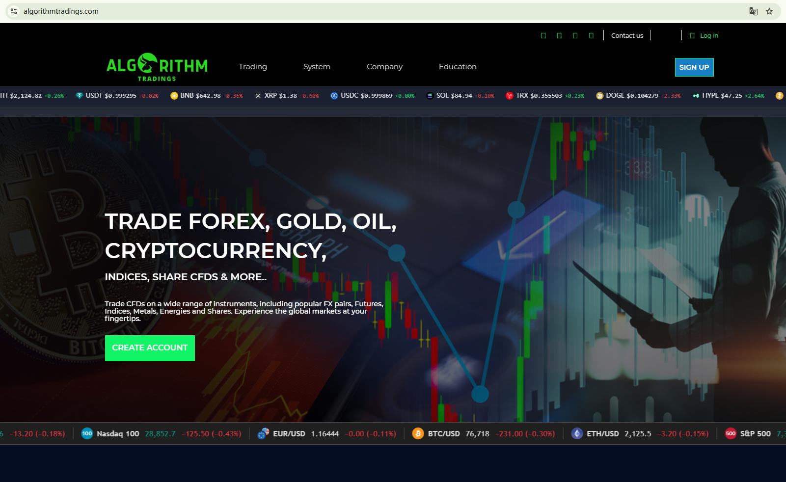 A digital forensic investigation into the Algorithm Tradings scam, highlighting the invisible corporate status and the technical error extortion trap.