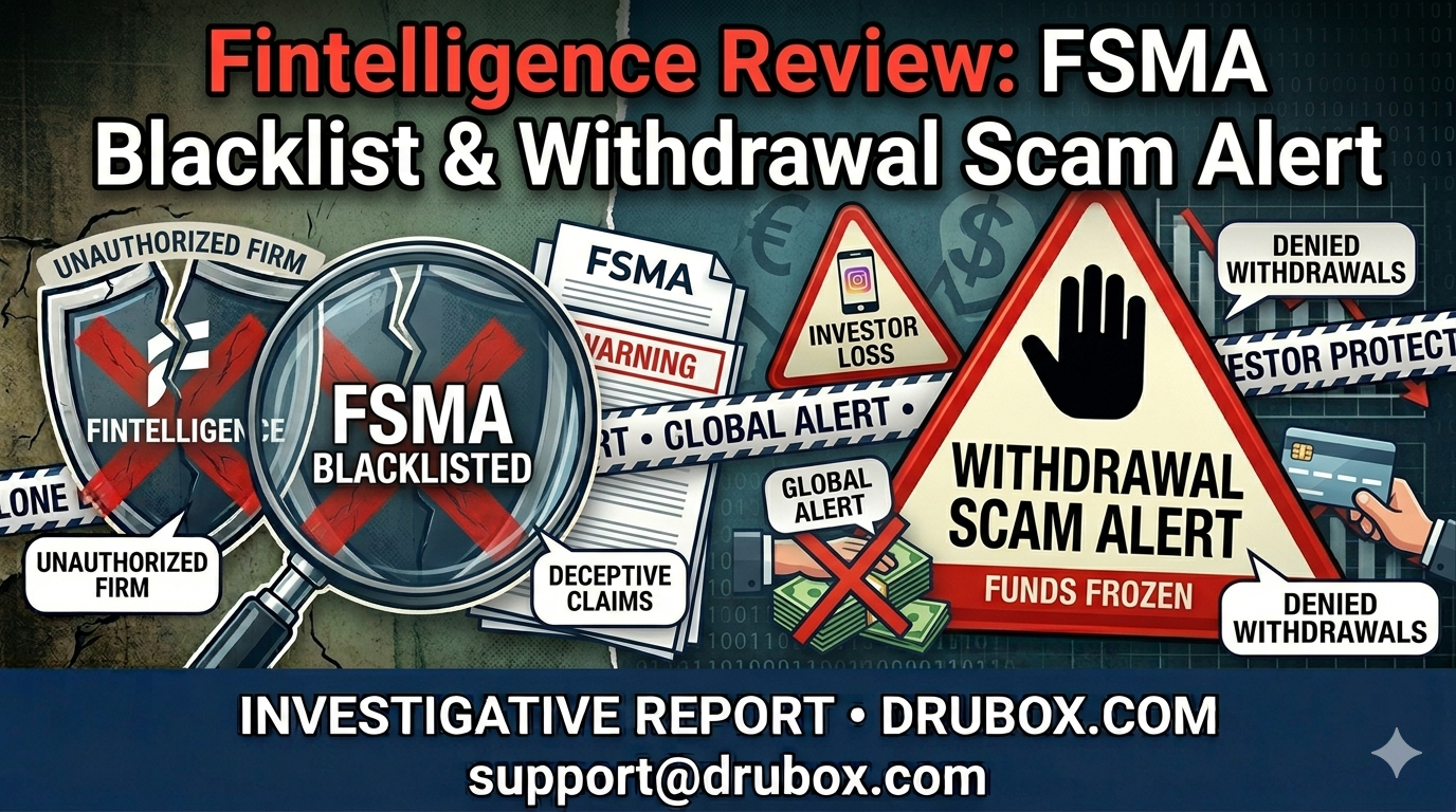 A forensic investigation of Fintelligence, highlighting its presence on the FSMA regulatory blacklist and its fraudulent withdrawal practices.