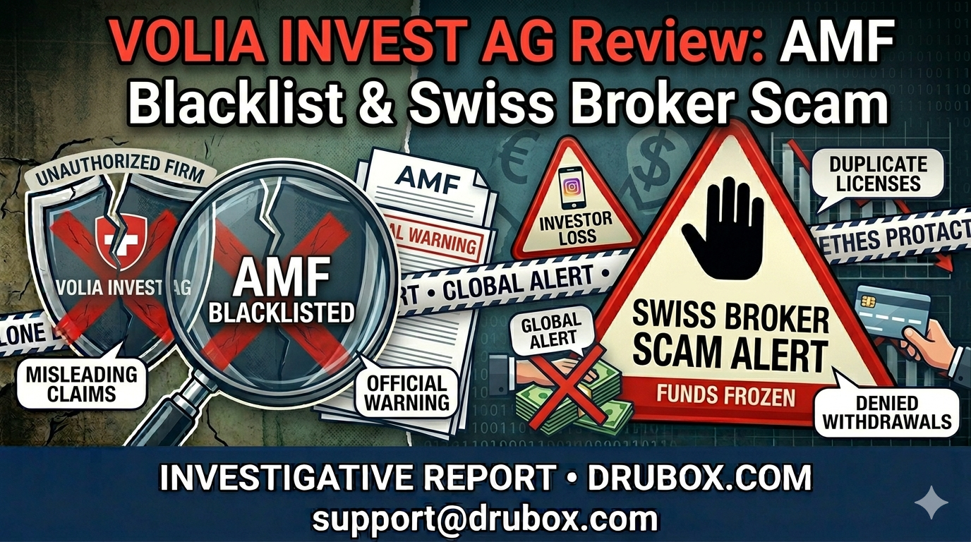 A forensic investigation into Volia Invest AG, highlighting its unauthorized status and fraudulent Swiss corporate claims.
